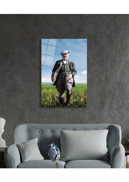 Atatürk Portresi Cam Tablo Ev ve Ofis Duvar Dekoru modelleri
