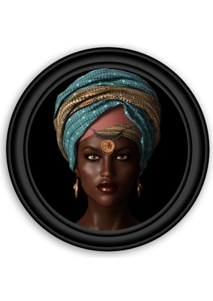 Afrikalı Kadın Yuvarlak Cam Tablo modelleri