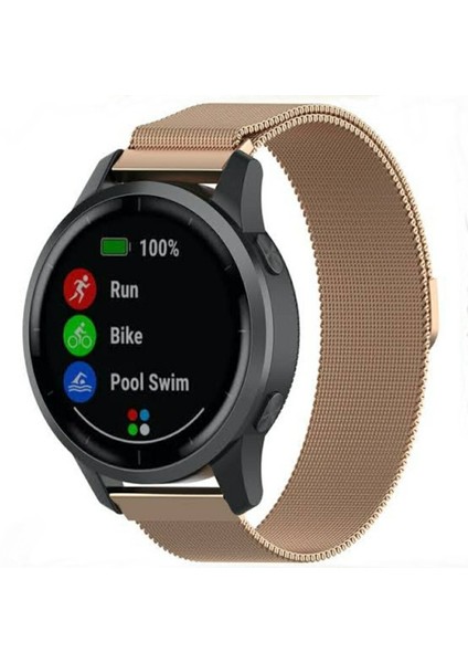 20 mm Universal Mıktatıslı Hasır Metal Kordon Rose Gold