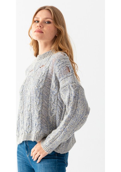 Saç Örgü Bisiklet Yaka Kazak modelleri