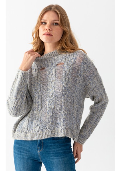 Saç Örgü Bisiklet Yaka Kazak indirimleri