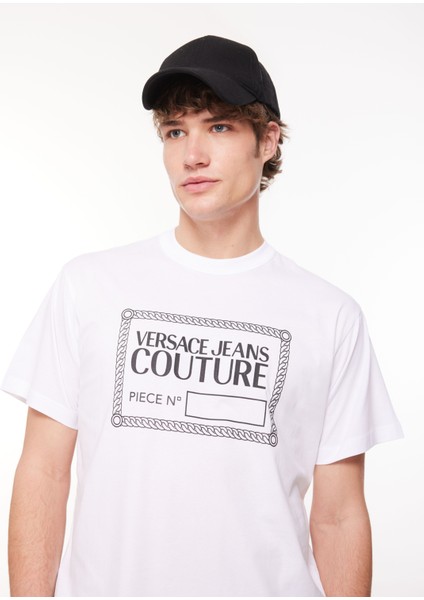 Bisiklet Yaka Beyaz Erkek T-Shirt 75GAHT09CJ00T003