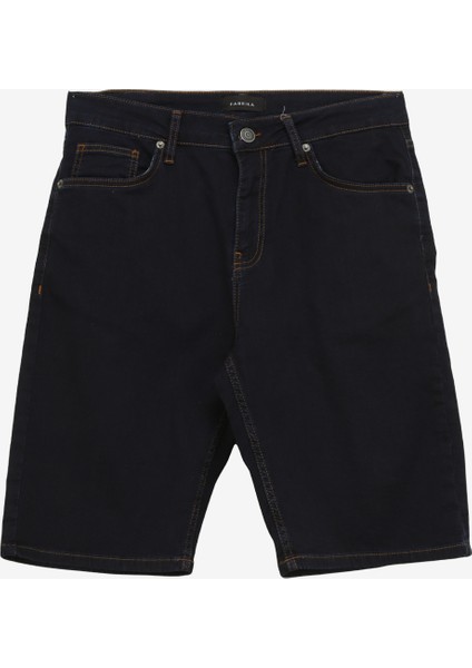 Normal Bel Basic Mavi Erkek Denim Şort F4SM-SHT 111
