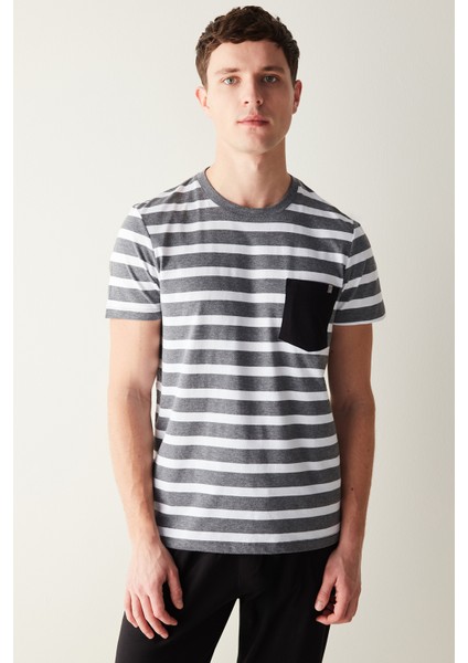 Erkek Grey Pocket Çok Renkli Pijama Takımı
