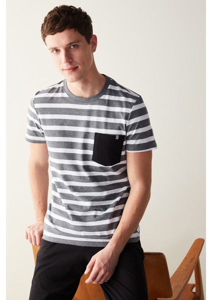 Erkek Grey Pocket Çok Renkli Pijama Takımı