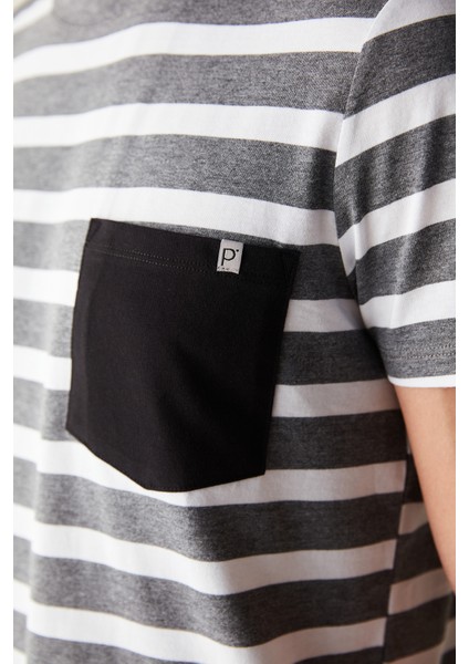 Erkek Grey Pocket Çok Renkli Pijama Takımı