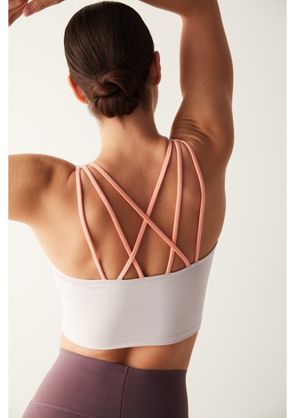 Bej Kaplı Sırt Detaylı Slim Fit Crop Top fırsatları