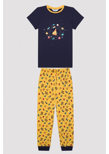 Erkek Çocuk Galaxy Pizza Çok Renkli 2li Pijama Takımı indirimleri