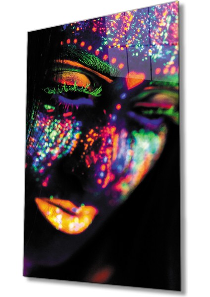 Kadınlar Neon Makyaj Neon Işıklar Cam Tablo