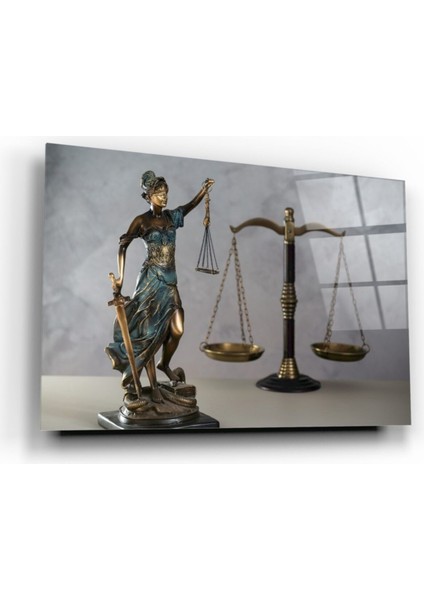 Themis Heykeli Cam Tablo