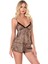 Leopar Saten Babydoll Şort Takımı 2