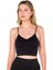 Büzgülü Ince Askılı Dikişsiz Seamless Crop Top Siyah 1
