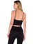 Büzgülü Ince Askılı Dikişsiz Seamless Crop Top Siyah 3