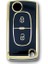 RenkStore Peugeot 307 Citroen C3 2 Buton Sustalı Siyah Silikon Oto Anahtar Kılıfı 1
