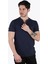 2122 Üç Düğme Hakim Yaka Ribana Modern Fit T-Shirt 3