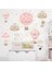 Soft Pembe Bej Tonlarda Uçan Balon Macerası Çocuk Odası Duvar Sticker Seti 2