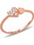 Gümüş Rose Zirkon Taşlı Alttan Ayarlanabilir Bitişik Kalpler Yüzük SGTL12306ROSE 1