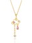 Gümüş Altın Yaldızlı Pembe Zirkon Taşlı Bulut Kolye SGTL12351GOLD 1