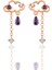Gümüş Rose Ametis ve Zirkon Taşlı Bulut Küpe SGTL12348ROSE 1
