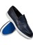 Mavi Deri Erkek Loafer Ayakkabı Kauçuk Tabanlı Dört Mevsim Kullanım 3 cm Topuk 3