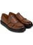 Deri Kahverengi Çift Tokalı Erkek Loafer - 01843MKHVP01 2