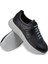Deri Gri Erkek Sneaker Ayakkabı - 01963MGRIE02 3