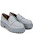Deri Gri Kadın Loafer Ayakkabı - 01903ZGRIP02 2