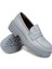 Deri Gri Kadın Loafer Ayakkabı - 01903ZGRIP02 3