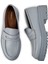 Deri Gri Kadın Loafer Ayakkabı - 01903ZGRIP02 4