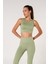 Fitilli Crop Top Seamless Spor Sütyeni Yeşil 2