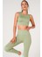 Fitilli Crop Top Seamless Spor Sütyeni Yeşil 4