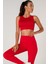 Fitilli Crop Top Seamless Spor Sütyeni Kırmızı 1