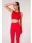 Fitilli Crop Top Seamless Spor Sütyeni Kırmızı 4