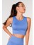 Fitilli Crop Top Seamless Spor Sütyeni Mavi 1