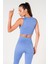 Fitilli Crop Top Seamless Spor Sütyeni Mavi 3