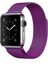 Apple Watch 42 mm / 44MM / 45MM / 49 mm (Seriler /se/ultra ile Uyumlu) Milanes Loop Mıknatıslı Hasır Metal Kordon Eflatun 1