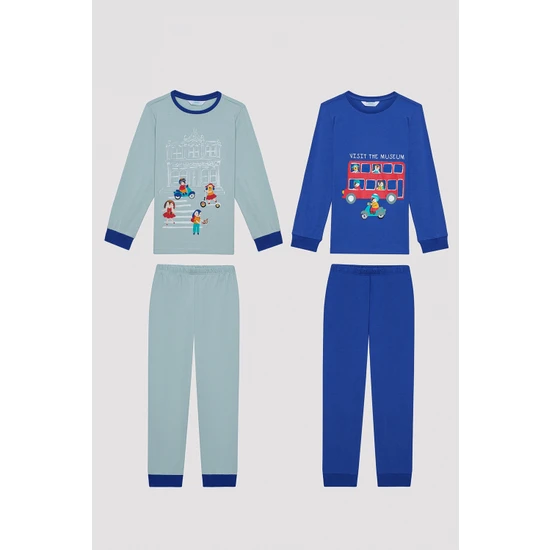 Penti Erkek Çocuk Visit Museum Çok Renkli 2li Pijama Takımı