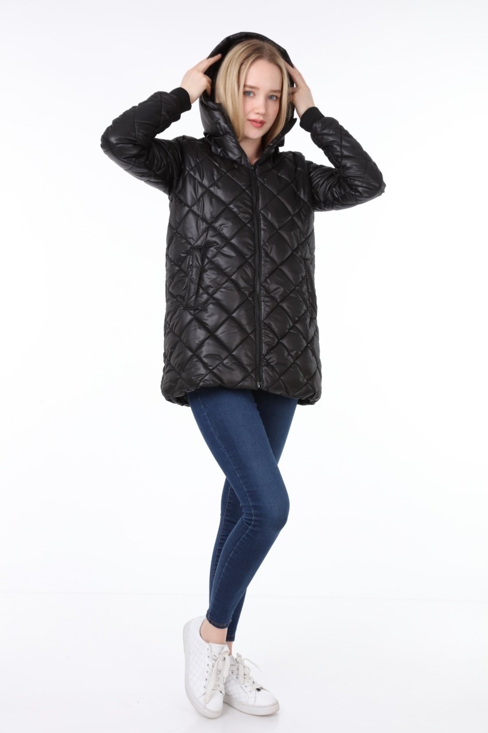 Luvmabelly MYRA7800 Siyah Kapitoneli Hamile Montu %100 Polyester Rahat Kesim ve Şık Tasarım görsel 3