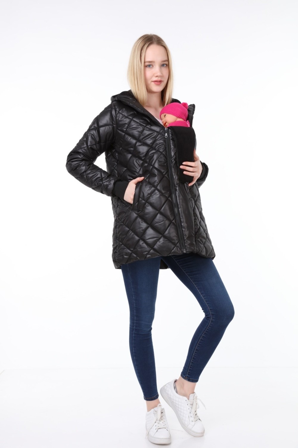Luvmabelly MYRA7800 Siyah Kapitoneli Hamile Montu %100 Polyester Rahat Kesim ve Şık Tasarım görsel 5