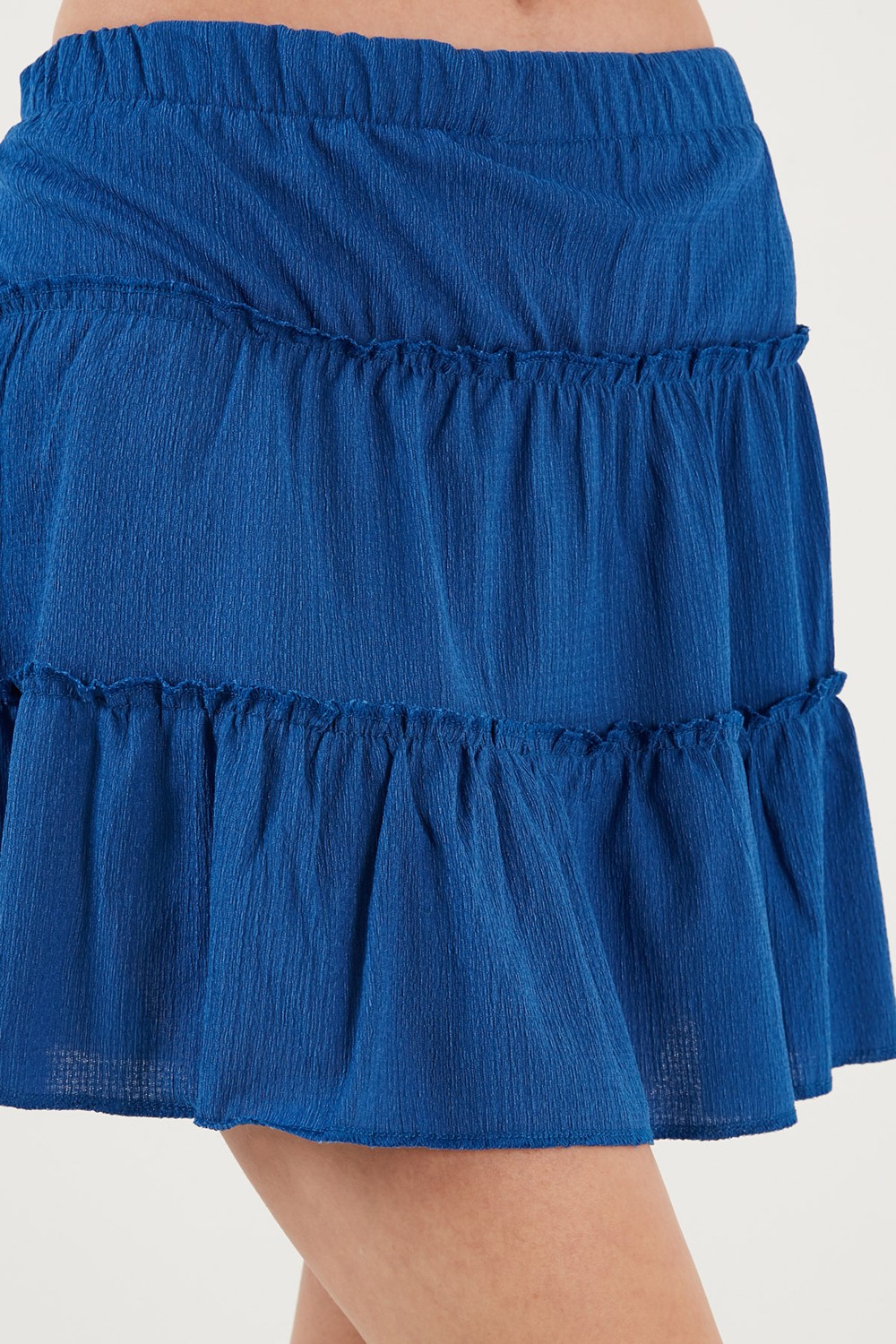 Lela Beli Lastikli Mini Şort Etek Bayan Şort Etek 5865038 görsel 4