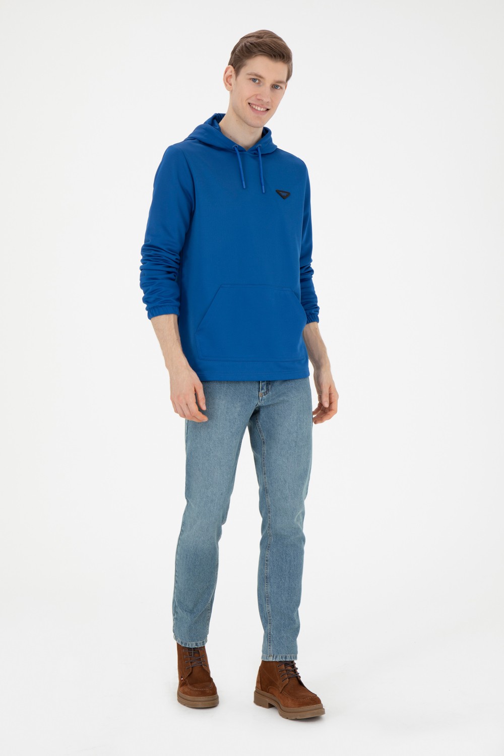 U.S. Polo Assn. Erkek Saks Sweatshirt 50277960-VR045 görsel 4