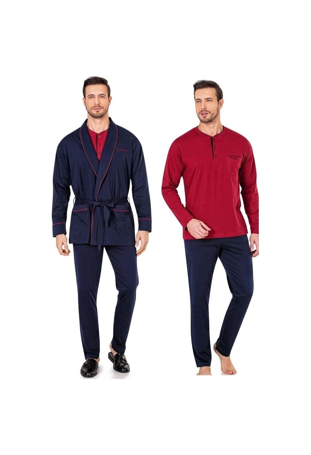 Pierre Cardin 5605 5'li Röpteşambır Pijama Seti - Siyah görsel 7