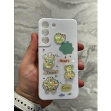 SPHONE Samsung Galaxy S22 Kılıf 3D Kabartma Emoji Ayıcık Çiçek Kurdele Happy Good Luck Funny Heart Toys