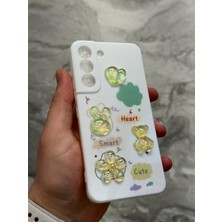 SPHONE Samsung Galaxy S22 Kılıf 3D Kabartma Emoji Ayıcık Çiçek Kurdele Happy Good Luck Funny Heart Toys