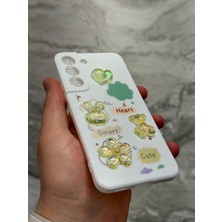 SPHONE Samsung Galaxy S22 Kılıf 3D Kabartma Emoji Ayıcık Çiçek Kurdele Happy Good Luck Funny Heart Toys