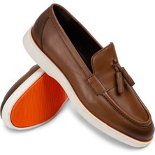 Deery  Deri Taba Rengi Püsküllü Erkek Loafer - 01958MTBAC01