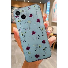 3gen Case İPHONE 15 PLUS UYUMLU MOR ÇİÇEKLER DESENLİ ŞEFFAF SİLİKON KILIF GN47