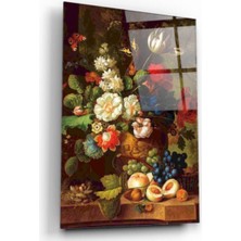 Miraax Çiçekler Cam Tablo