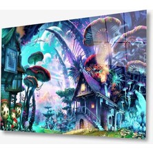 Miraax Mantar Soyut Cam Tablo