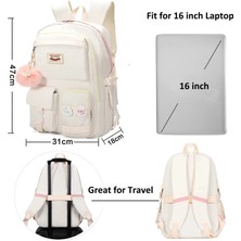 Kilinmoli Sırt Kadın Kolej Öğrenci Laptop Kadın Büyük Kapasiteli Çok Cepli Okul Hafif Su Geçirmez Okul Sırt Çantası (Yurt Dışından)